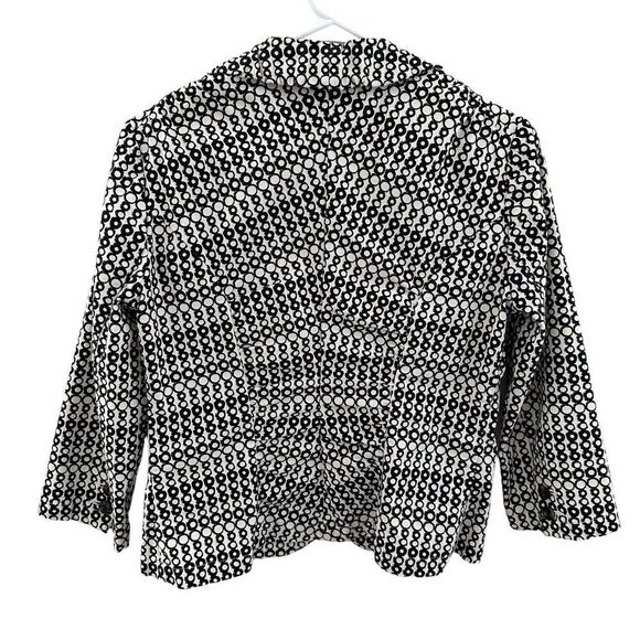 Cabi Du Jour Blazer Geometric Circle Print 3/4‎ Sleeve Black White 298 Women’s 4 - Picture 2 of 7